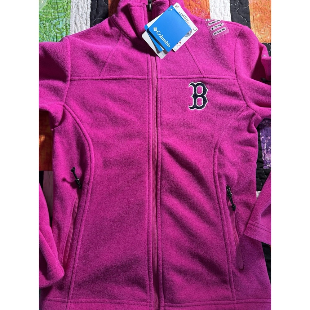 Columbia Pink Womens Jacket XS Boston Red Sox Full Zip Give and Go Fleece Pink